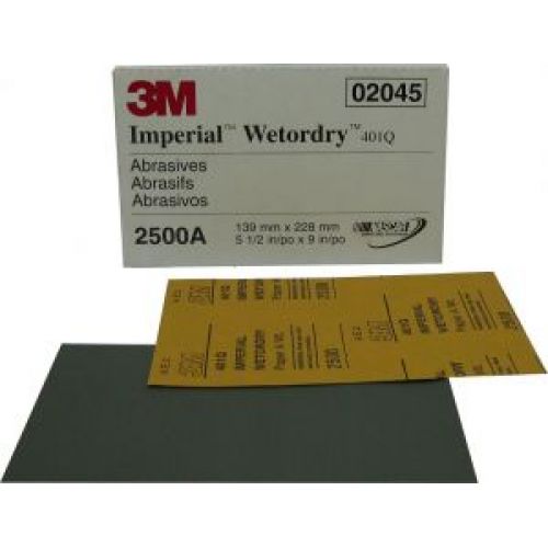 3M Наждачная водостойкая бумага, 138*23 мм (упаковка 50 шт), зерно p2000
